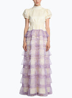 Retro Elegant Puff Sleeve Long Dress
