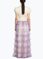 Retro Elegant Puff Sleeve Long Dress