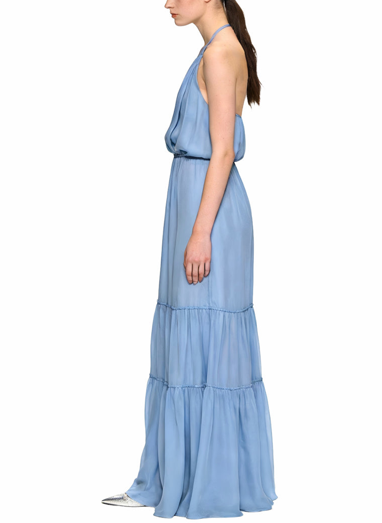 Sexy Halter Deep V-Neck Long Maxi Dress