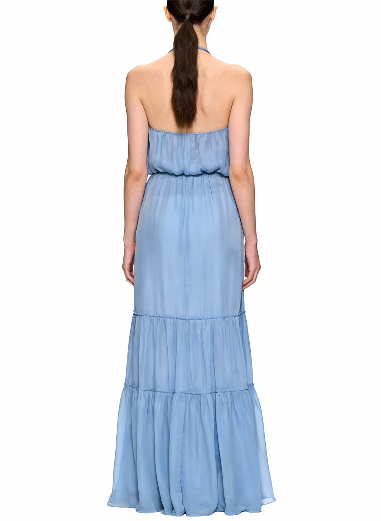 Sexy Halter Deep V-Neck Long Maxi Dress