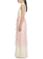 Sweet Gentle Stand Collar Sleeveless Long Dress
