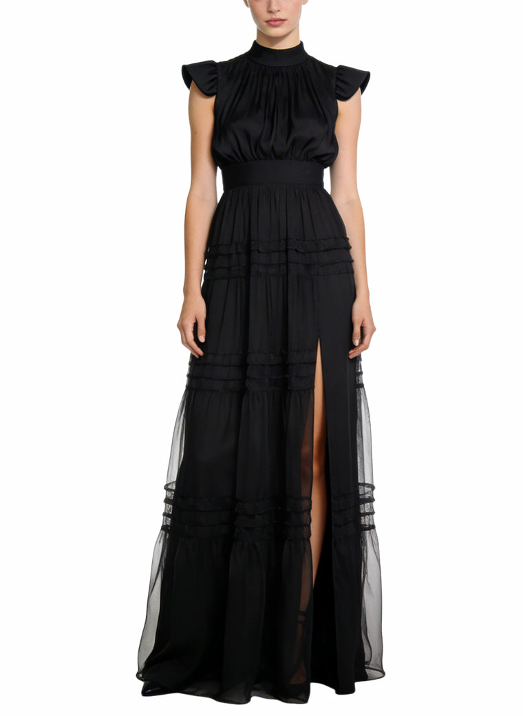 High Slit Long Commute Banquet Evening Dress