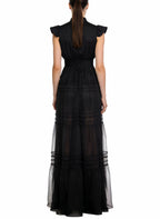 High Slit Long Commute Banquet Evening Dress