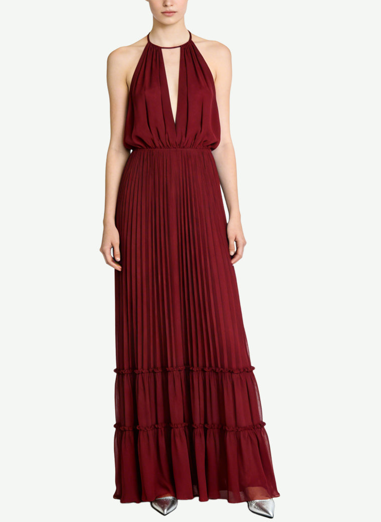 Sexy Halter Deep V-Neck Long Elegant Dress