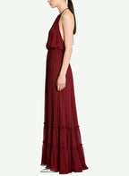 Sexy Halter Deep V-Neck Long Elegant Dress