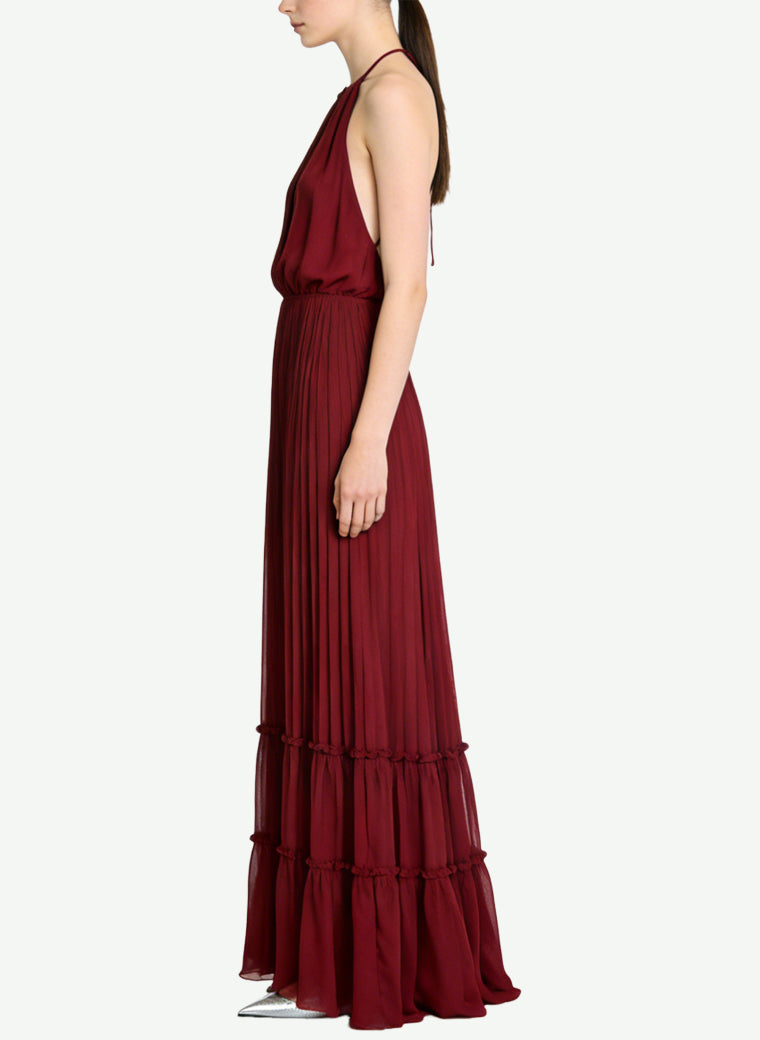 Sexy Halter Deep V-Neck Long Elegant Dress