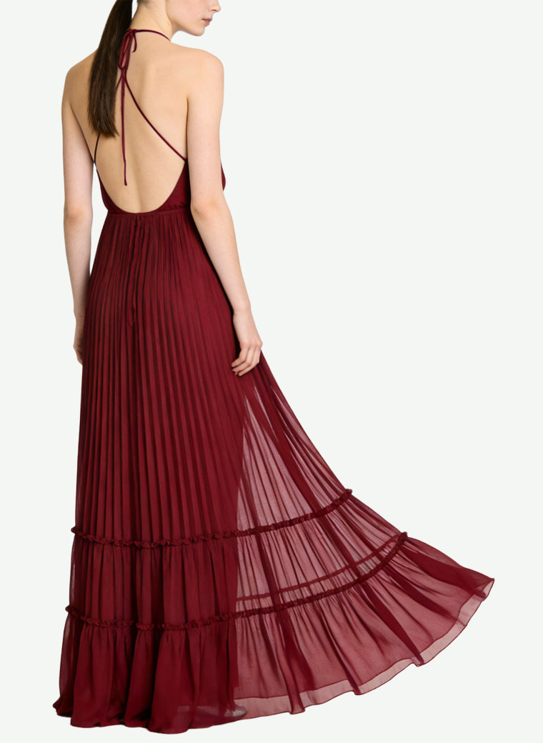 Sexy Halter Deep V-Neck Long Elegant Dress
