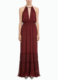 Halter Deep V-Neck Long Elegant Maxi Dress
