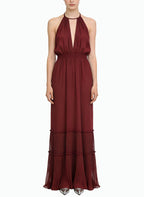 Halter Deep V-Neck Long Elegant Maxi Dress