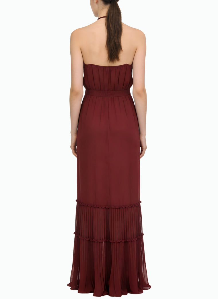 Halter Deep V-Neck Long Elegant Maxi Dress