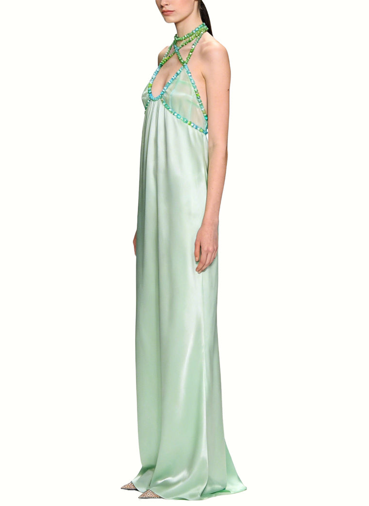 Sexy Long Satin Formal Evening Dress