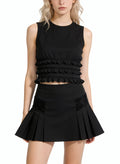Women's Pleated Hem High-waist Mini Skirt