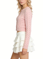 Women's Ruffled Hem Casual Mini Skirt