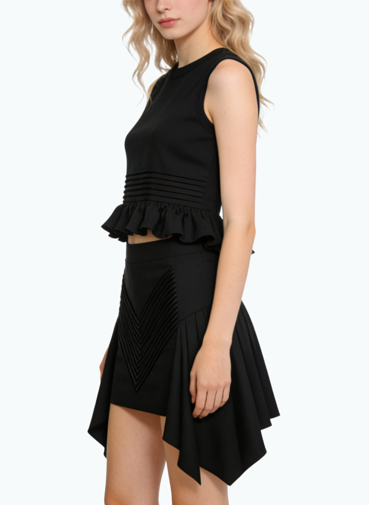 Women's Ruffled Hem Mini Skirt