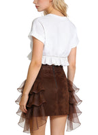 Women's Ruffled Tiered High-waist Mini Skirt