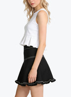 Women's Contrast-stitch High-waist Mini Skirt