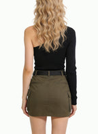 Women's Asymmetrical Utility Mini Skirt