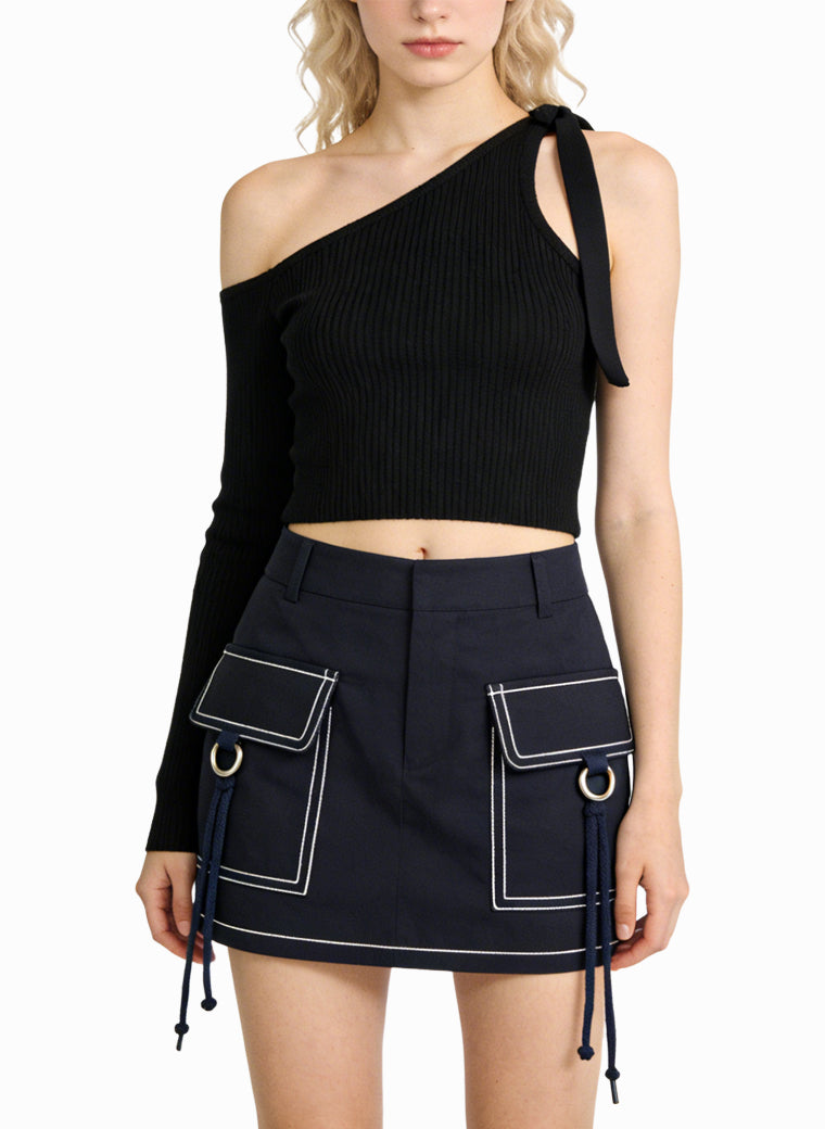 Women's Cargo Pocket High-waist Mini Skirt