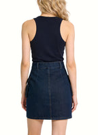 Women's Button-front Denim Mini Skirt