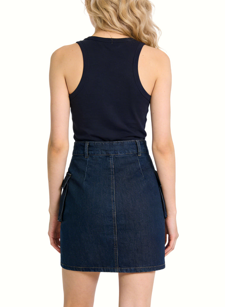 Women's Button-front Denim Mini Skirt