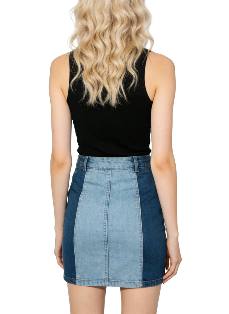 Women's Patchwork Casual Denim Mini Skirt
