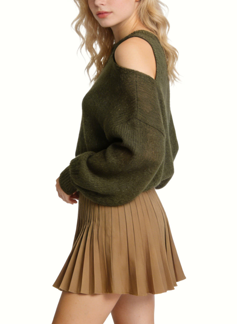 Women's Retro Pleated High-waist Mini Skirt
