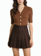 Women's Pleated Elegant A-line Mini Skirt