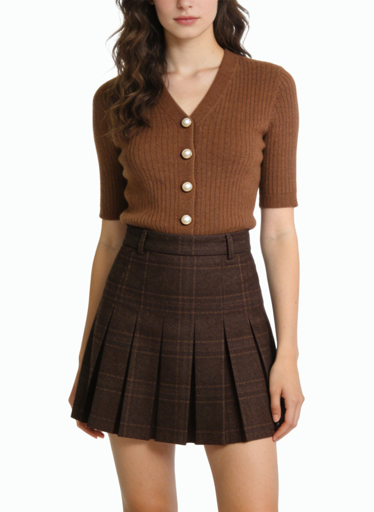 Women's Pleated Elegant A-line Mini Skirt