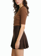 Women's Pleated Elegant A-line Mini Skirt