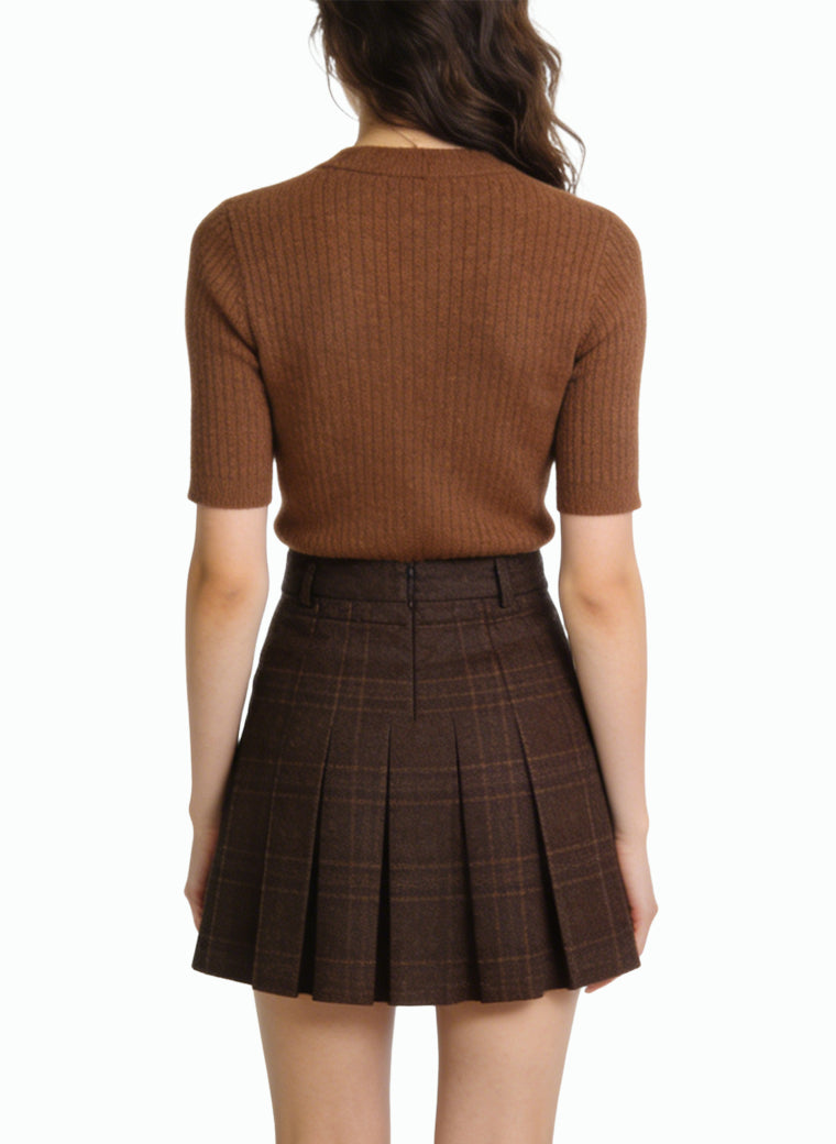 Women's Pleated Elegant A-line Mini Skirt