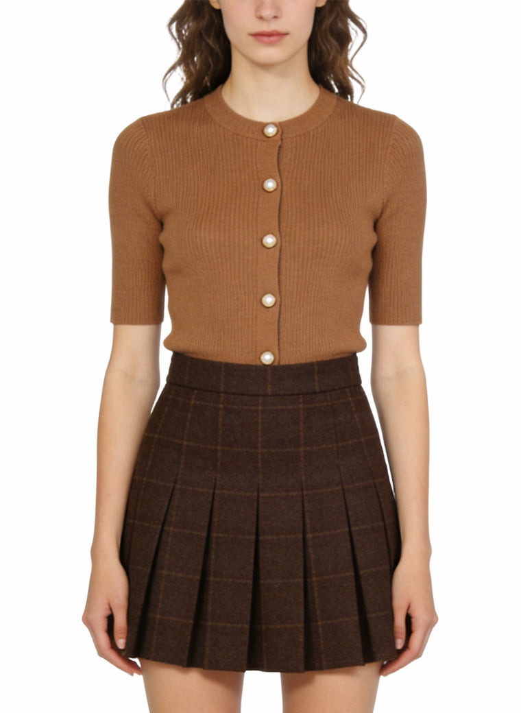 Women's Pleated Retro A-line Mini Skirt