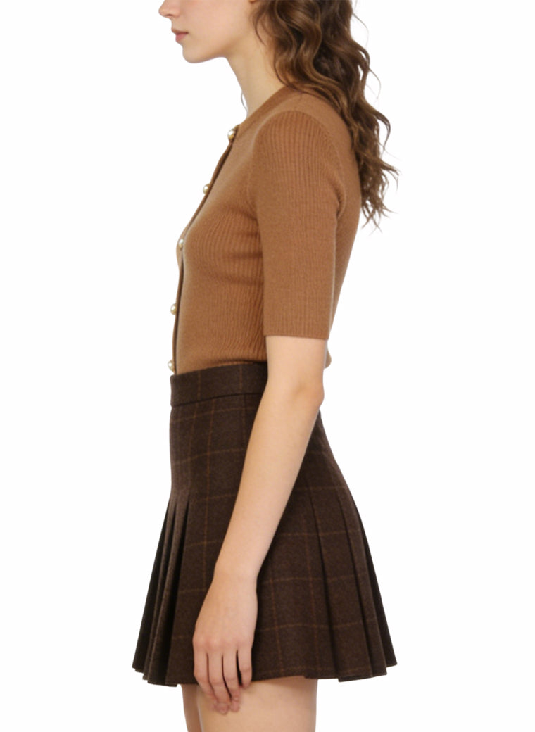 Women's Pleated Retro A-line Mini Skirt