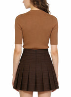 Women's Pleated Retro A-line Mini Skirt