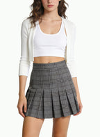 Women's Retro Pleated A-line Mini Skirt