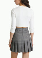 Women's Classic Pleated High-waist Mini Skirt