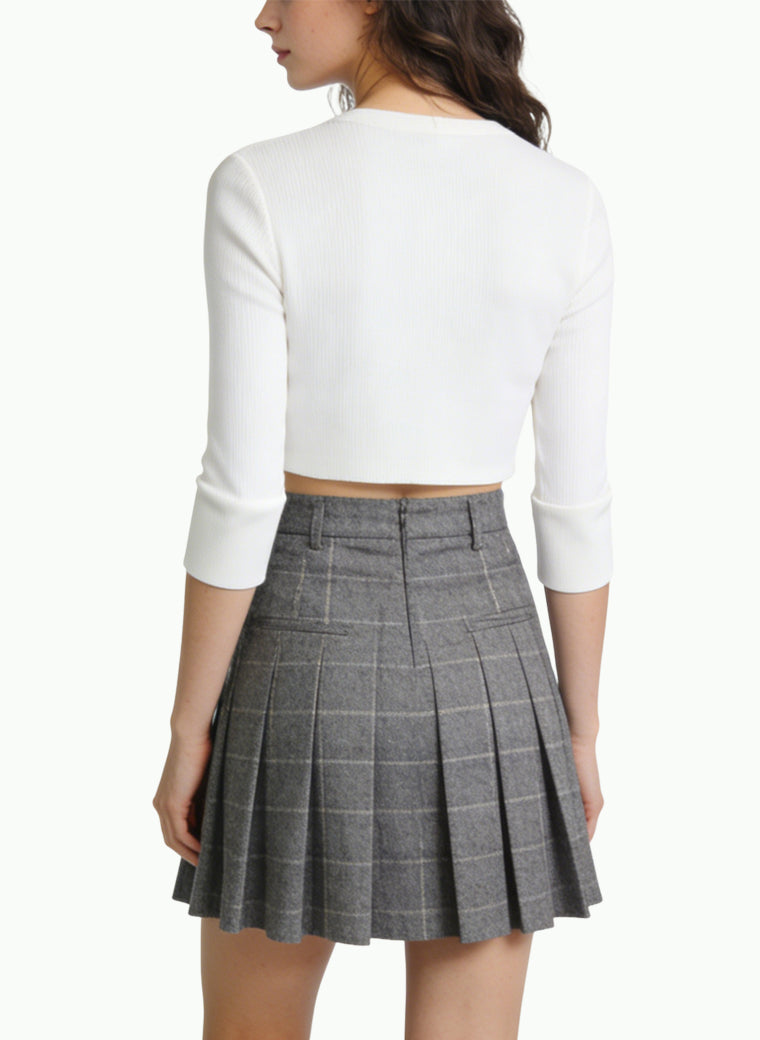 Women's Classic Pleated High-waist Mini Skirt