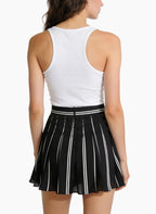 Women's Vertical Stripe High-waist Mini Skirt