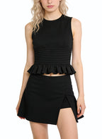 Women's Ruffled Hem Classic Mini Skirt