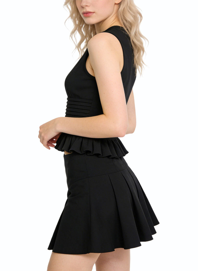 Women's Ruffled Hem Classic Mini Skirt