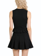 Women's Ruffled Hem Classic Mini Skirt