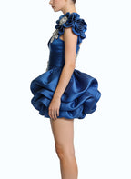 Luxurious and Grand One-Shoulder Party Evening Dress