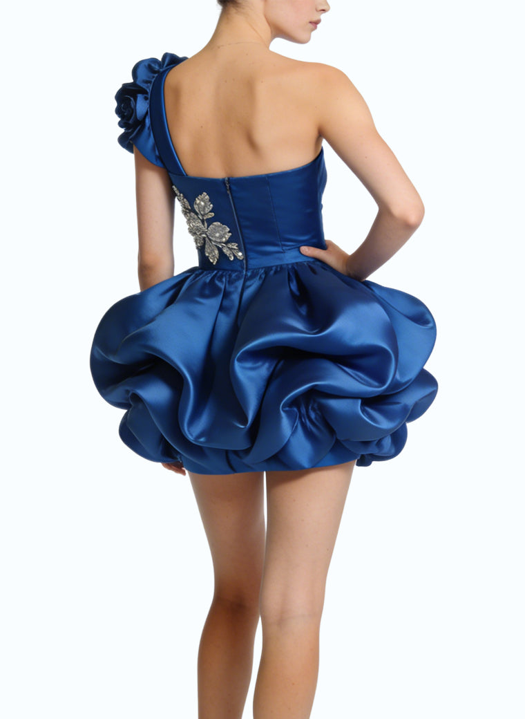 Luxurious and Grand One-Shoulder Party Evening Dress