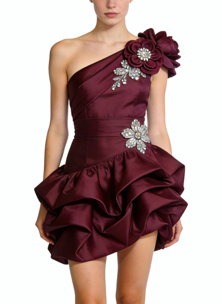Sexy One-Shoulder Tulip Mini-Dress Elegant Dress