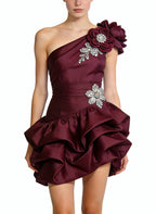 Sexy One-Shoulder Tulip Mini-Dress Elegant Dress