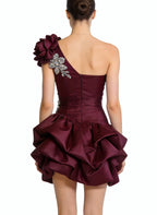 Sexy One-Shoulder Tulip Mini-Dress Elegant Dress