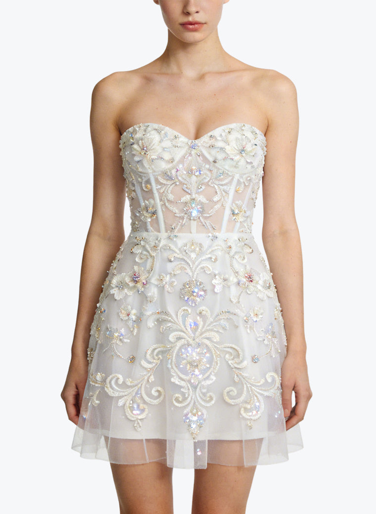 Luxurious Strapless Mini-Dress Sexy Dress