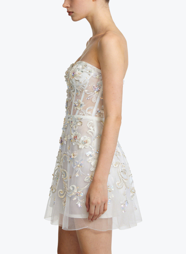 Luxurious Strapless Mini-Dress Sexy Dress