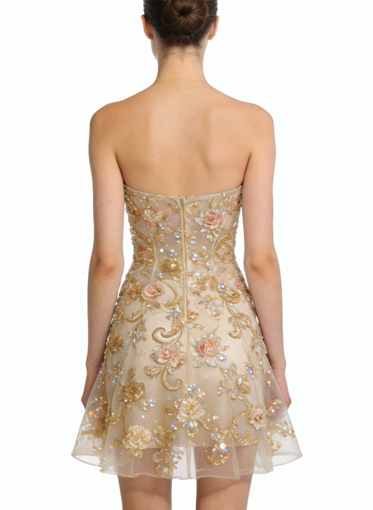 Glamorous Strapless Mini-Dress Party Evening Dress