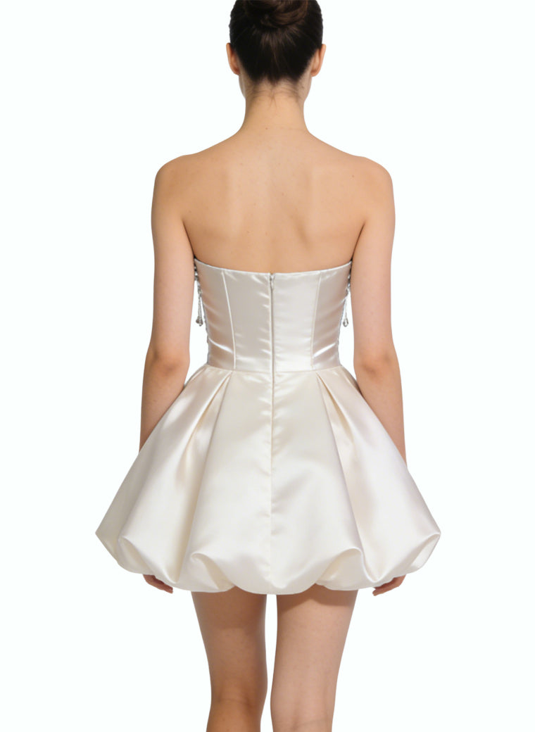 Fashionable Strapless Mini-Dress Party Dress