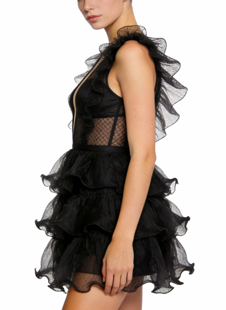 Sexy Deep V-Neck Mini-Dress Party Date Dress